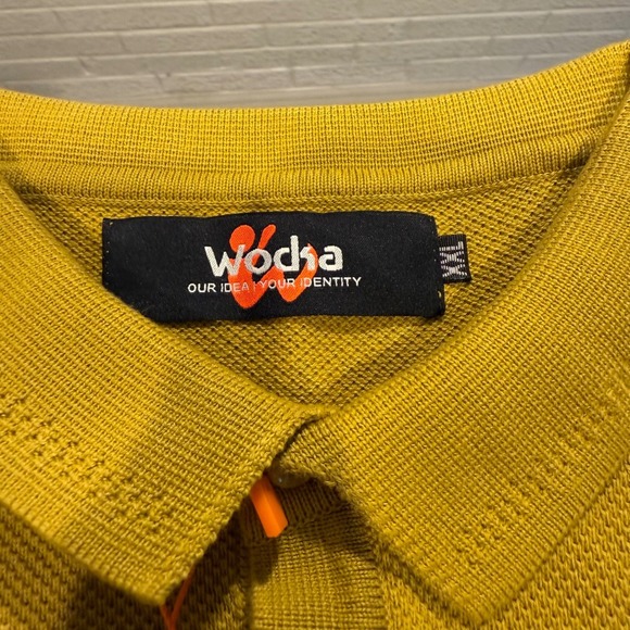 Wocka Mens XXL Polo Shirt Mustard Yellow Short Sleeve 100% Cotton - Picture 3 of 5